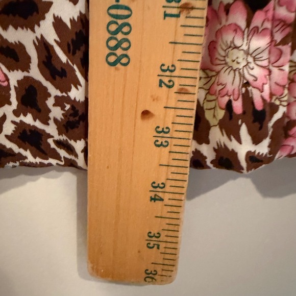 Nicole Miller Leopard Floral Jacket Womens 8 Brown Pink Career Feminine Coquette - Picture 11 of 14